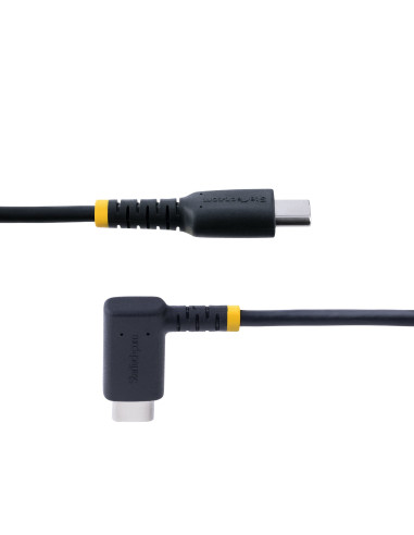 StarTech.com Cable 2m USB C Acodado - en Ángulo Recto - PD 60W - 3A - Cable USB-C de Carga Rápida - de Alta Resistencia - USB
