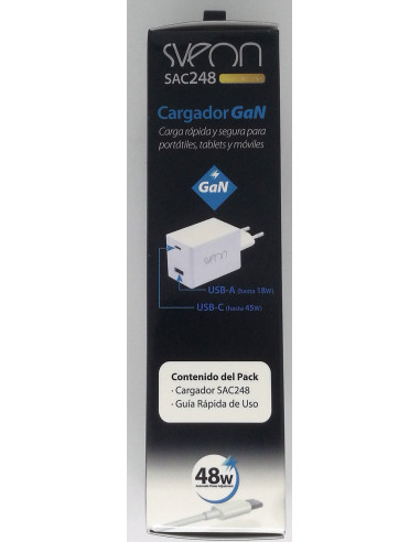 Sveon SAC248 adaptador e inversor de corriente Interior 48 W Blanco