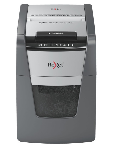 Rexel AutoFeed+ 90X triturador de papel Corte cruzado 55 dB Negro, Gris
