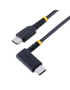 StarTech.com Cable 30cm USB C Acodado - en Ángulo Recto - PD 60W - 3A - Cable USB-C de Carga Rápida - de Alta Resistencia - USB