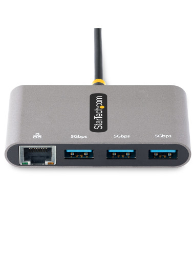 StarTech.com Hub Adaptador USB-C con Ethernet de 3 Puertos USB-A - Red Ethernet Gigabit RJ45 - USB 3.0 5Gbps - Alimentado por