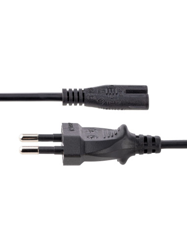 StarTech.com Cable de 2m de Alimentación para Ordenador Portátil o Impresora , UE a C7, 2,5A 250V, 18AWG, Cable de Repuesto