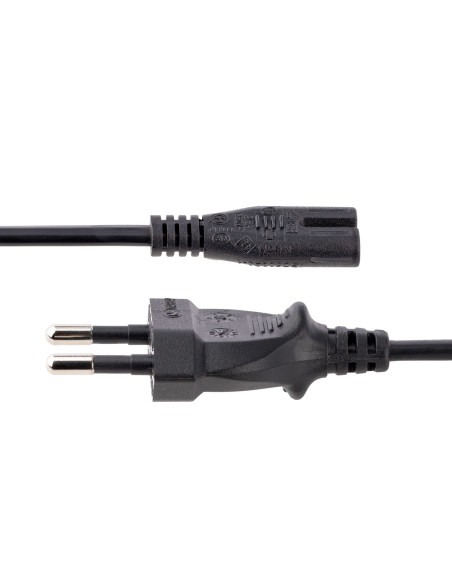 StarTech.com Cable de 2m de Alimentación para Ordenador Portátil o Impresora , UE a C7, 2,5A 250V, 18AWG, Cable de Repuesto