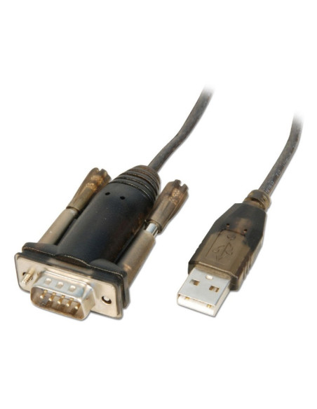 Lindy 42855 cable de serie Gris, Transparente 1,5 m USB tipo A RS-232