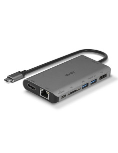 Lindy 43323 base para portátil y replicador de puertos Alámbrico USB 3.2 Gen 1 (3.1 Gen 1) Type-C Negro, Gris 2