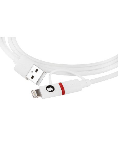 SilverHT Cable Combo MFI - MicroUSB + Lightning 1,5m - Blanco