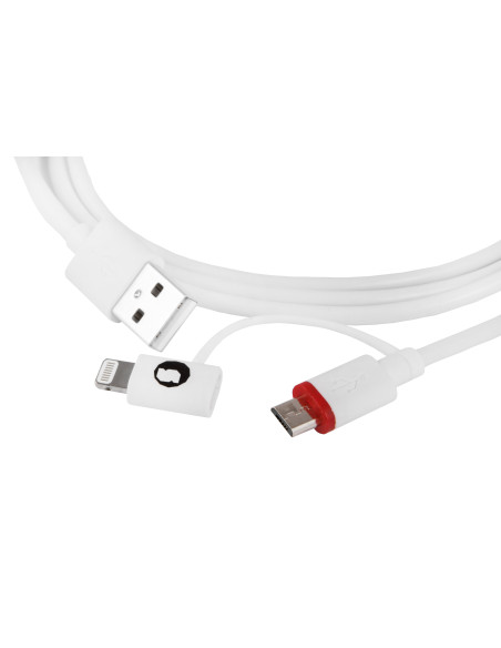 SilverHT Cable Combo MFI - MicroUSB + Lightning 1,5m - Blanco