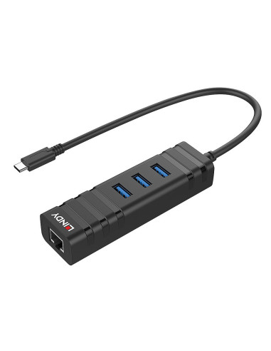 Lindy 43249 hub de interfaz USB 3.2 Gen 1 (3.1 Gen 1) Type-C 5000 Mbit s Negro