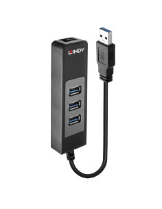 Lindy 43176 hub de interfaz USB 3.2 Gen 1 (3.1 Gen 1) Type-A 5000 Mbit s Negro