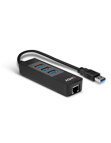 Lindy 43176 hub de interfaz USB 3.2 Gen 1 (3.1 Gen 1) Type-A 5000 Mbit s Negro
