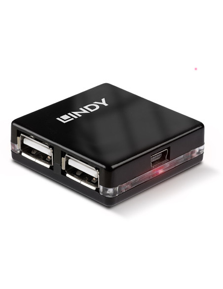 Lindy 42742 hub de interfaz 480 Mbit s Negro