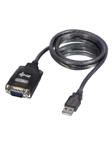 Lindy 42686 cable de serie Negro 1,1 m USB tipo A DB-9
