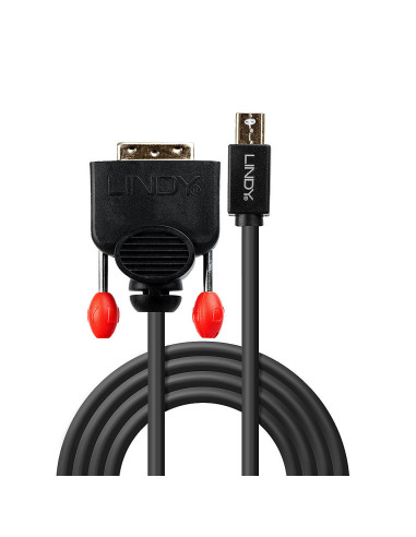 Lindy 41952 adaptador de cable de vídeo 2 m Mini DisplayPort DVI-D Negro