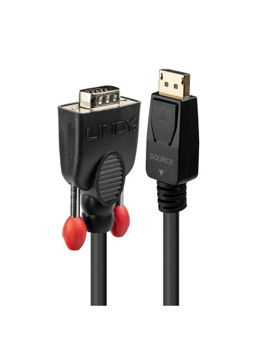 Lindy 41941 adaptador de cable de vídeo 1 m DisplayPort VGA (D-Sub) Negro
