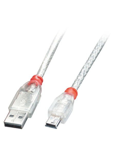 Lindy 41783 cable USB USB 2.0 2 m USB A Mini-USB B Transparente