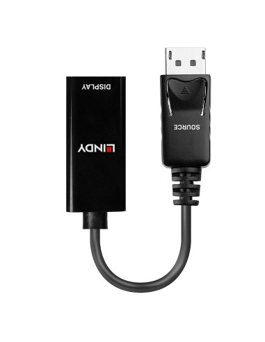Lindy 41718 adaptador de cable de vídeo 0,15 m DisplayPort HDMI Negro