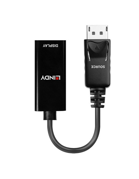Lindy 41718 adaptador de cable de vídeo 0,15 m DisplayPort HDMI Negro