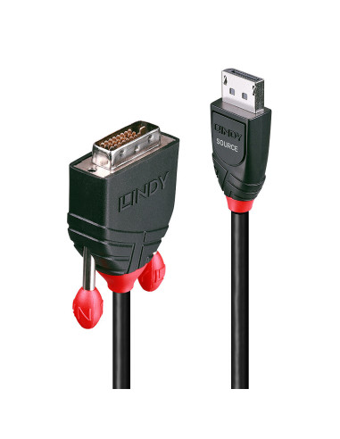 Lindy 41492 adaptador de cable de vídeo 3 m DVI-D DisplayPort Negro