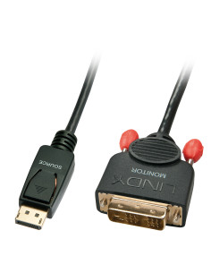 Lindy 41489 adaptador de cable de vídeo 0,5 m DisplayPort DVI-D Negro