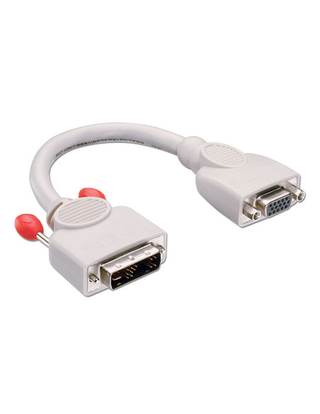 Lindy 41222 adaptador de cable de vídeo 0,2 m DVI-A VGA (D-Sub) Gris