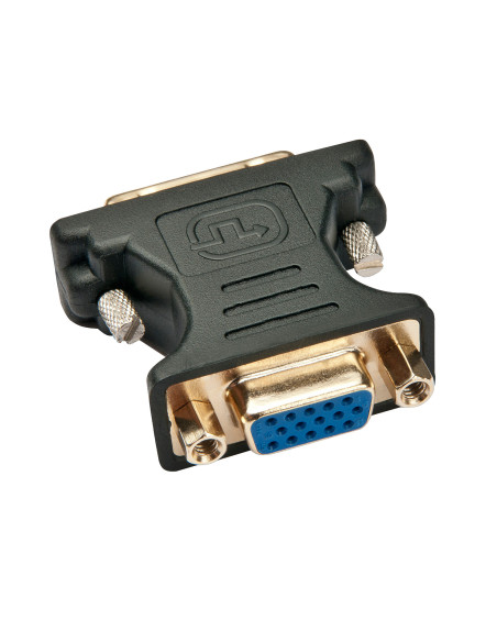 Lindy 41199 cambiador de género para cable VGA DVI-I Negro, Oro