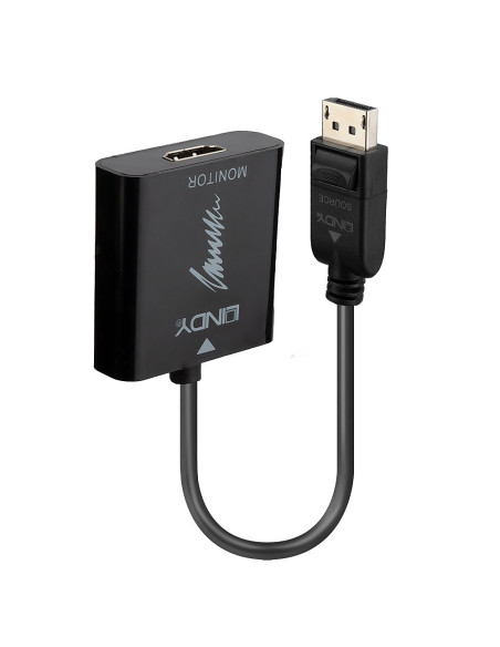 Lindy 41068 adaptador de cable de vídeo 1,5 m DisplayPort HDMI tipo A (Estándar) Negro