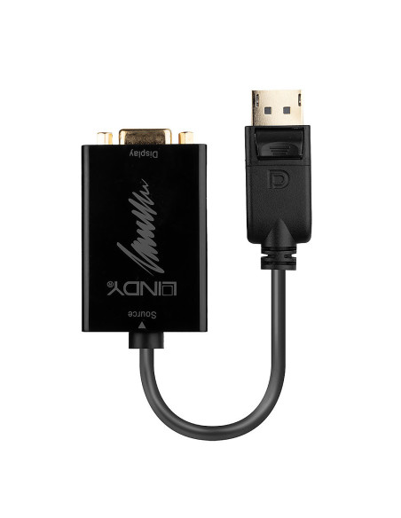 Lindy 41006 adaptador de cable de vídeo 0,15 m VGA (D-Sub) DisplayPort Negro