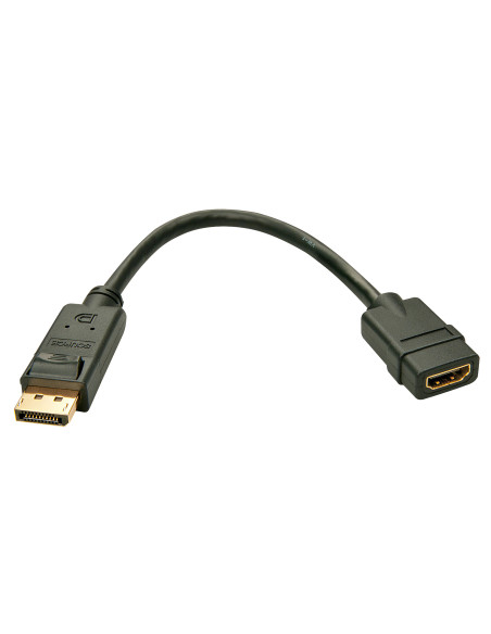 Lindy 41005 adaptador de cable de vídeo 0,15 m DisplayPort HDMI Negro