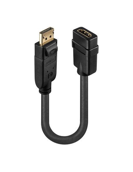 Lindy 41005 adaptador de cable de vídeo 0,15 m DisplayPort HDMI Negro
