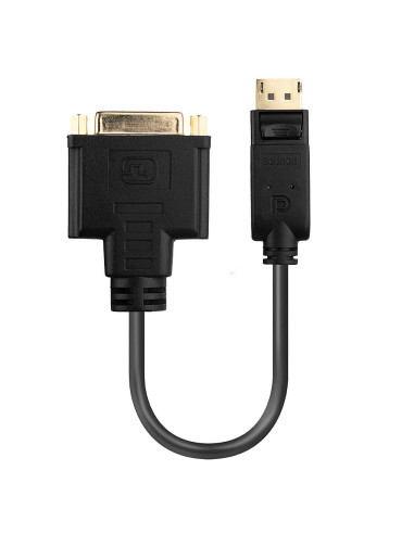Lindy 41004 adaptador de cable de vídeo 0,15 m DisplayPort DVI-D Negro
