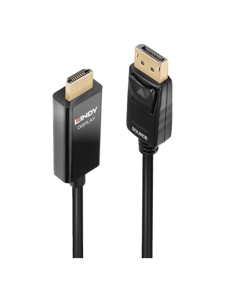 Lindy 40927 adaptador de cable de vídeo 3 m DisplayPort HDMI tipo A (Estándar) Negro