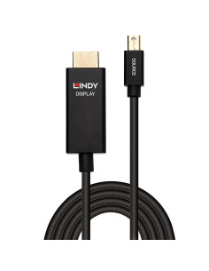 Lindy 40922 adaptador de cable de vídeo 2 m Mini DisplayPort HDMI tipo A (Estándar) Negro 2