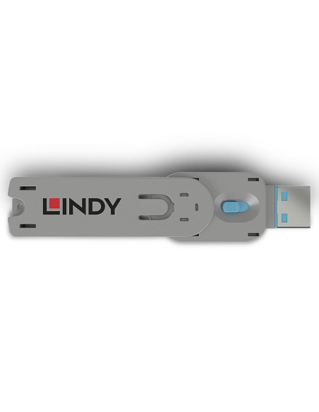 Lindy 40622 bloqueador de puerto Llave de bloqueador de puerto USB tipo A Azul Acrilonitrilo butadieno estireno (ABS) 1 pieza(s)