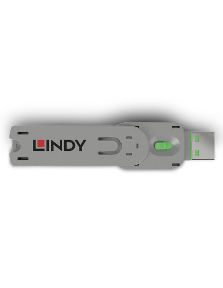 Lindy 40621 bloqueador de puerto Llave de bloqueador de puerto USB tipo A Verde Acrilonitrilo butadieno estireno (ABS) 1