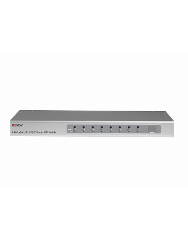 Lindy 39526 interruptor KVM Montaje en rack Plata