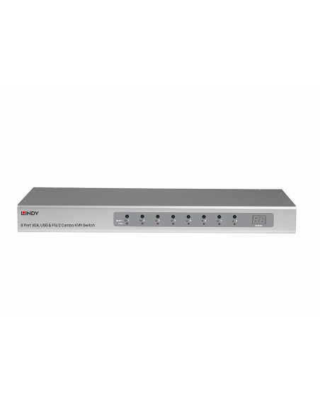Lindy 39526 interruptor KVM Montaje en rack Plata