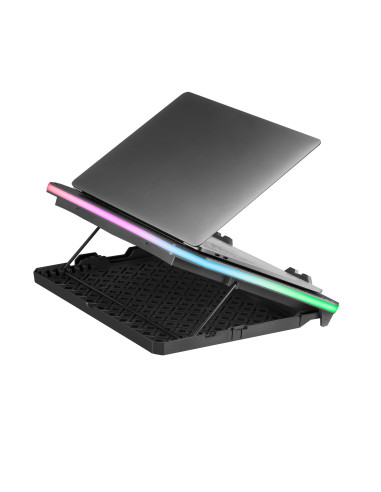 Mars Gaming MNBC6, Base Refrigeradora + Stand XL 19'' ARGB, 3 Ventiladores, Soporte para Móvil