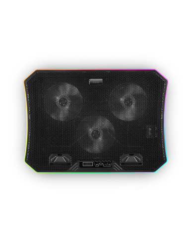 Mars Gaming MNBC6, Base Refrigeradora + Stand XL 19'' ARGB, 3 Ventiladores, Soporte para Móvil