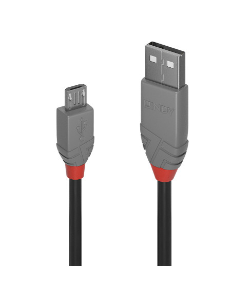 Lindy 36732 cable USB USB 2.0 1 m USB A Micro-USB B Negro, Gris