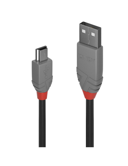 Lindy 36725 cable USB USB 2.0 5 m USB A Mini-USB B Negro