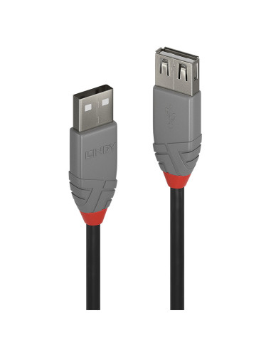 Lindy 36702 cable USB USB 2.0 1 m USB A Negro, Gris
