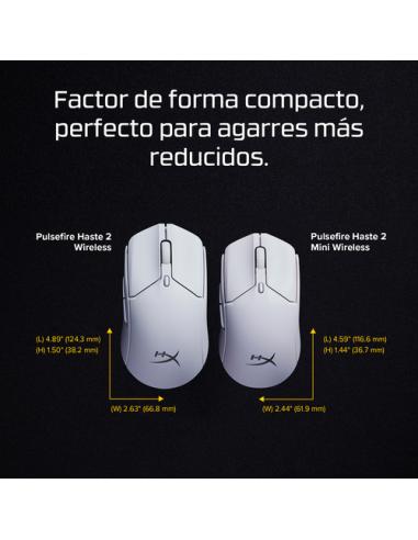 HyperX Pulsefire Haste 2 Mini: ratón gaming inalámbrico (blanco)