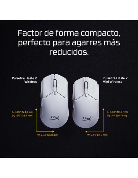 HyperX Pulsefire Haste 2 Mini: ratón gaming inalámbrico (blanco)