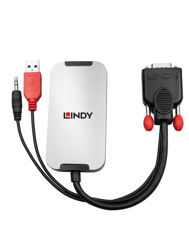 Lindy 38296 adaptador de cable de vídeo Negro, Blanco