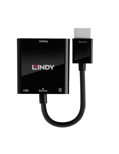 Lindy 38285 adaptador de cable de vídeo 0,1 m HDMI tipo A (Estándar) VGA (D-Sub) Negro