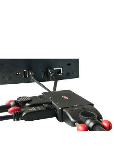 Lindy 38182 adaptador de cable de vídeo 0,15 m Negro