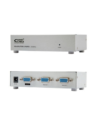 Nanocable VGA DUPLICADOR PARA 2 MONITORES CON ALIM.