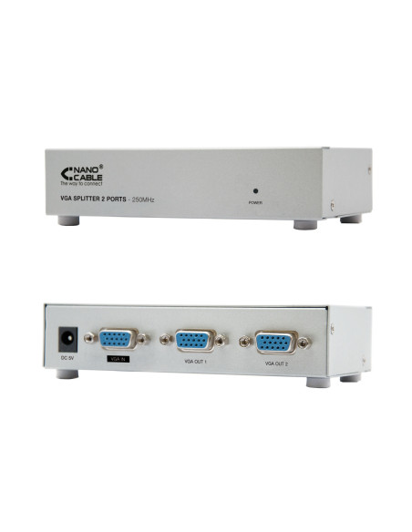 Nanocable VGA DUPLICADOR PARA 2 MONITORES CON ALIM.