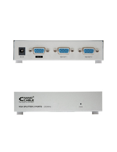 Nanocable VGA DUPLICADOR PARA 2 MONITORES CON ALIM.