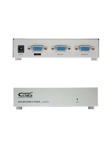 Nanocable VGA DUPLICADOR PARA 2 MONITORES CON ALIM.